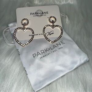 Park Lane Gold Crystal Heart Drop Earrings
